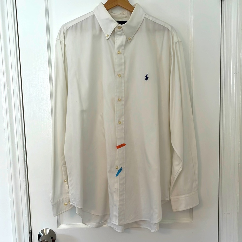 White Ralph Lauren long sleeve classic fit button down
